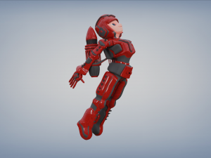 space robot cartoon character 3D Model