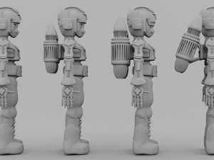 space robot cartoon character 3D Model