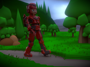 space robot cartoon character 3D Model