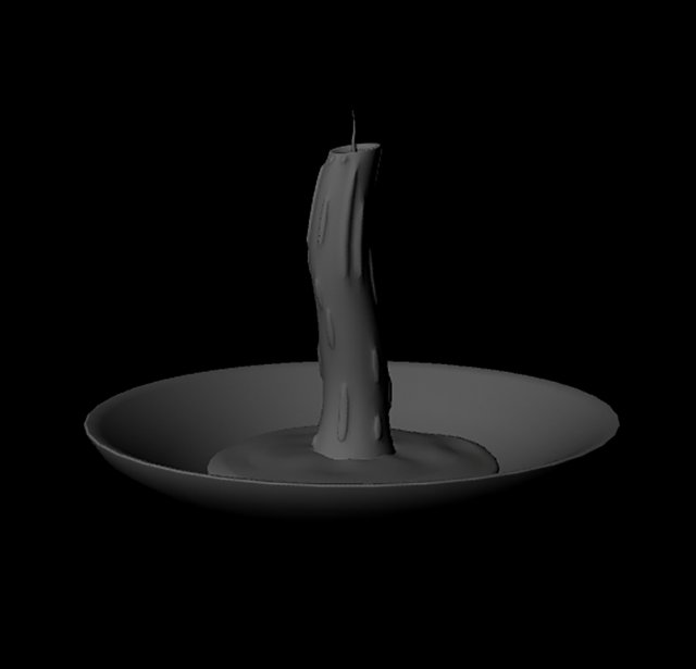 candle in a saucer 3D Модель .c4d .max .obj .3ds .fbx .stl .blend 
