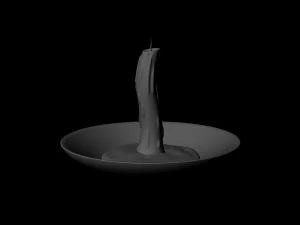 candle in a saucer 3D Model