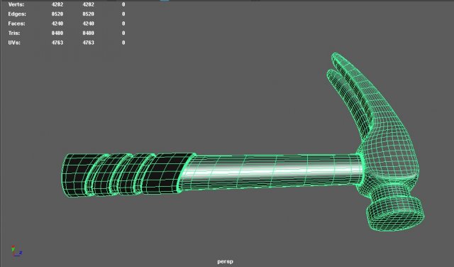 hammer with rubber handle 3D Model .c4d .max .obj .3ds .fbx .stl .blend 