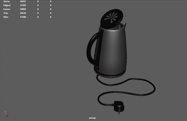 electric teapot with base 3D Model .c4d .max .obj .3ds .fbx .stl .blend 