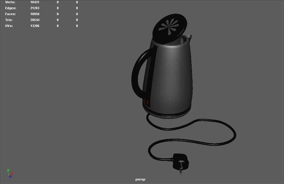electric teapot with base 3D Model .c4d .max .obj .3ds .fbx .stl .blend 