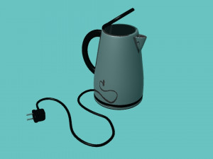 electric teapot with base 3D Model