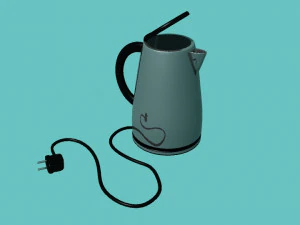 electric teapot with base 3D Model