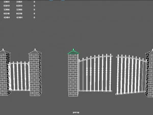 забор и ворота 3D Модель