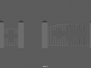 fence and gate 3D Model