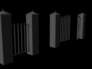 fence and gate 3D Model