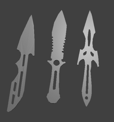 knives 3D 모델 .c4d .max .obj .3ds .fbx .stl .blend 