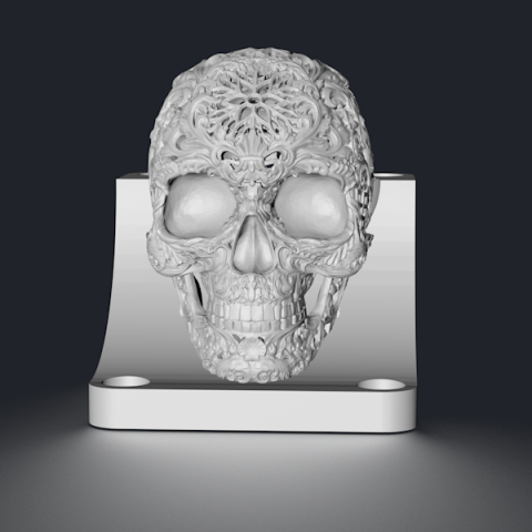 skull with podium 3d print model 3D Print Model .c4d .max .obj .3ds .fbx .stl .blend