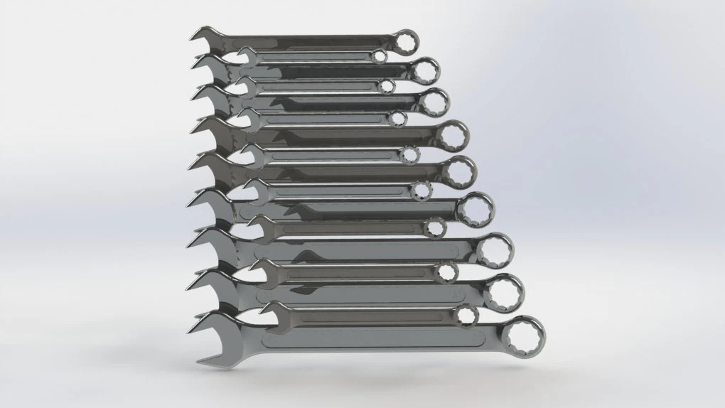 wrench big collection from 8mm to 32mm 3D Model .c4d .max .obj .3ds .fbx .stl .blend 