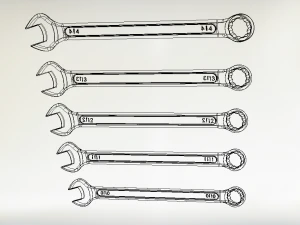 wrench big collection from 8mm to 32mm 3D Model