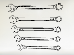 wrenchs big collection 3D Model