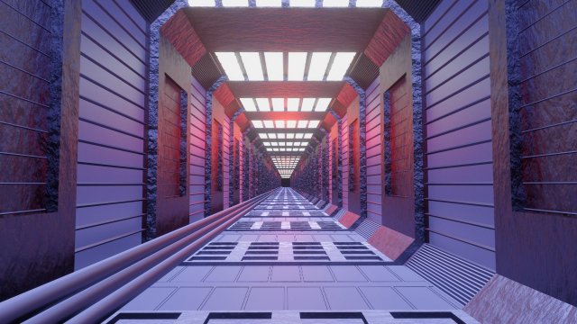 sci fi tunnel 3D Модель .c4d .max .obj .3ds .fbx .stl .blend