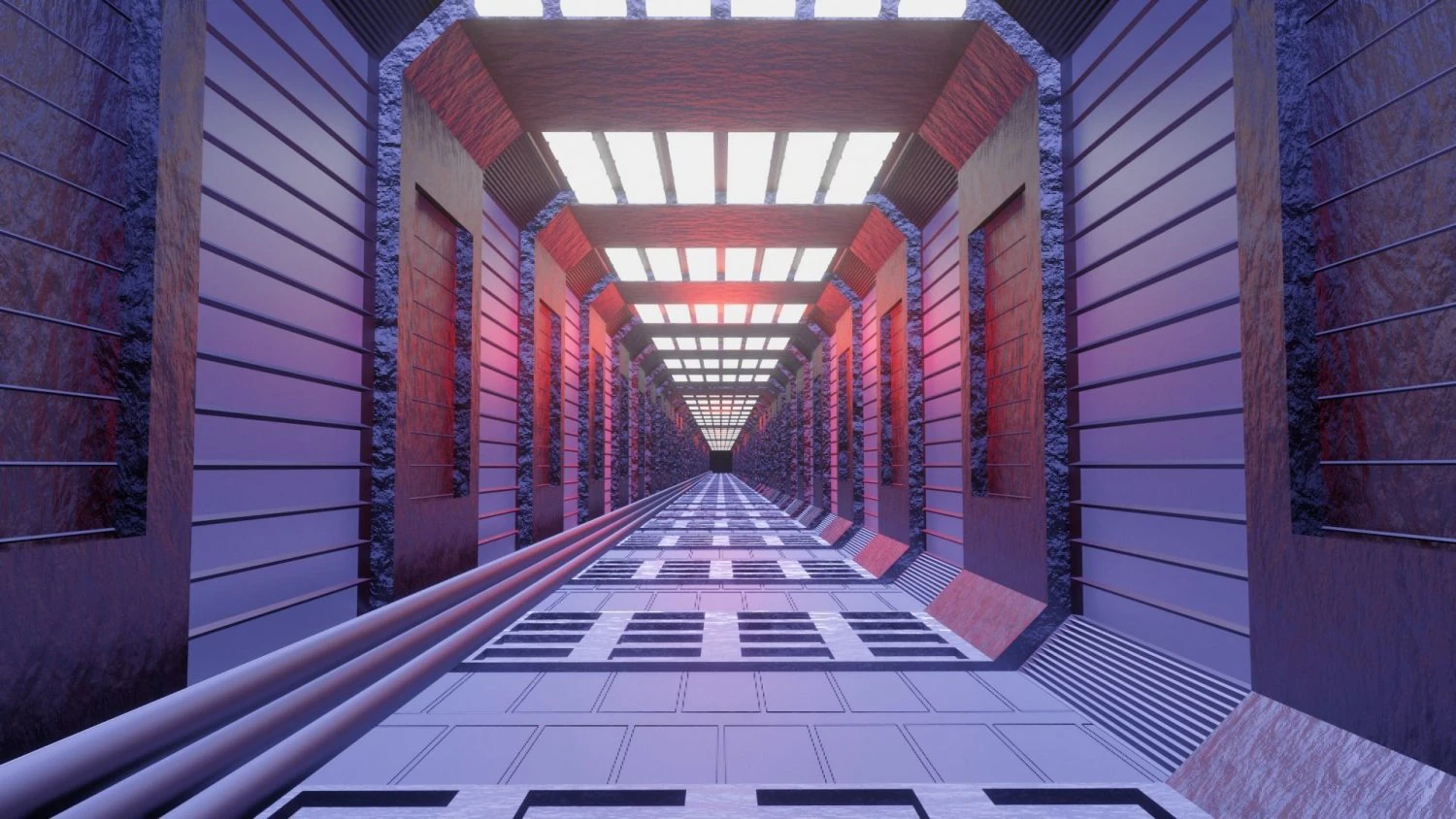 sci fi tunnel 3D Model .c4d .max .obj .3ds .fbx .stl .blend 