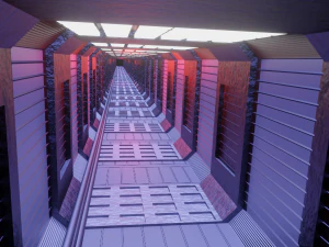 sci fi tunnel 3D Model
