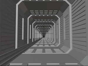 sci fi tunnel 3D Model