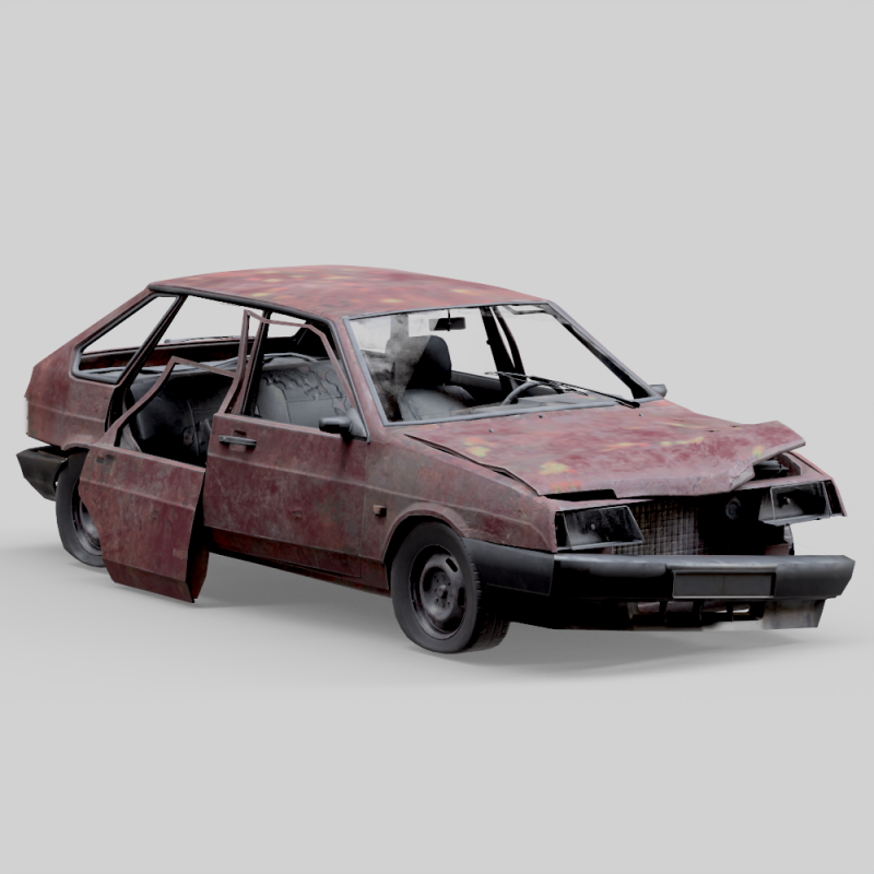 VAZ - 2109 Rusted 3D 모델 .c4d .max .obj .3ds .fbx .stl .blend