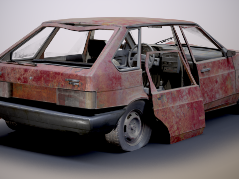 VAZ - 2109 Rusted 3D 모델