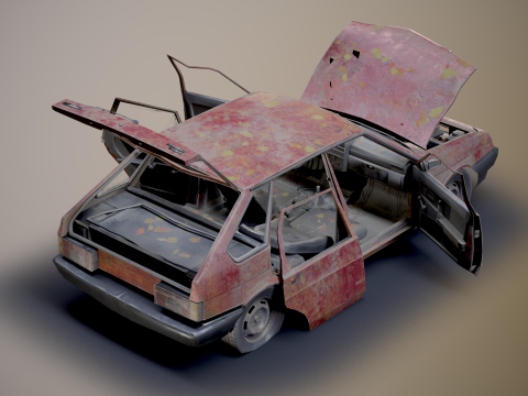 VAZ - 2109 Rusted 3D 모델