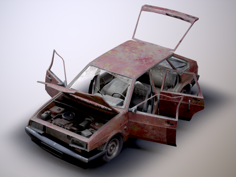 VAZ - 2109 Rusted 3D 모델
