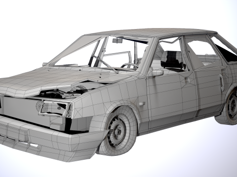 VAZ - 2109 Rusted 3D 모델