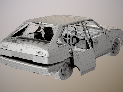 VAZ - 2109 Rusted 3D 모델