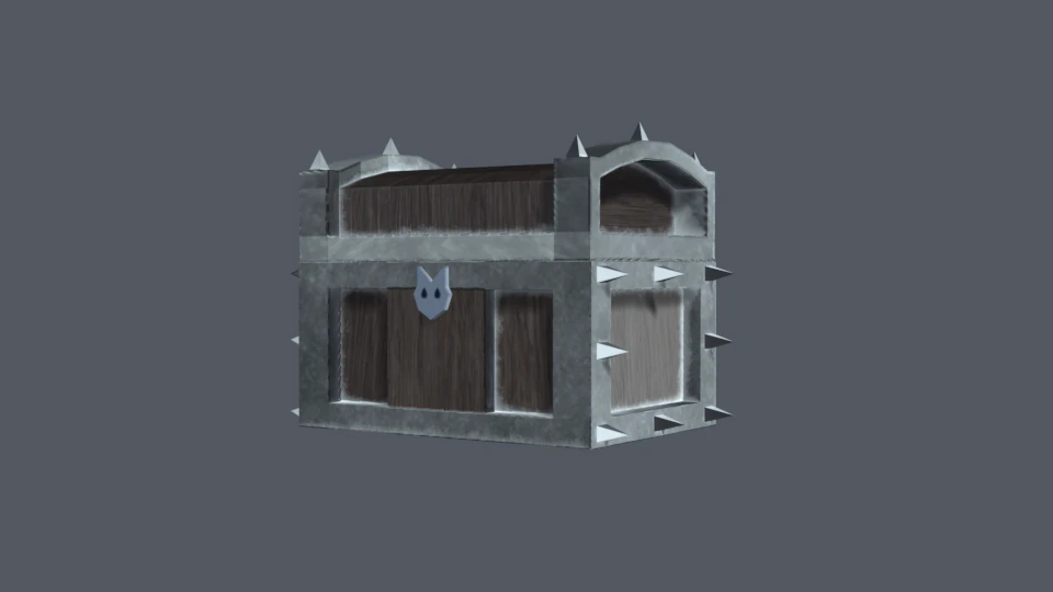 stylized low poly treasure chest 3D Model .c4d .max .obj .3ds .fbx .stl .blend
