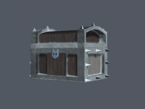 stylized low poly treasure chest Modelo 3D