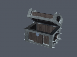 stylized low poly treasure chest Modello 3D