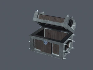 stylized low poly treasure chest 3D Model
