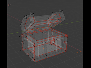 stylized low poly treasure chest Modello 3D