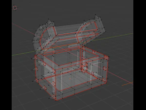 stylized low poly treasure chest 3D Model