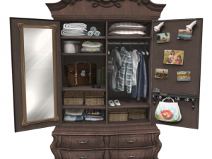 wardrobe dresser open furnisced 3D 모델