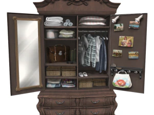 wardrobe dresser open furnisced 3D Model