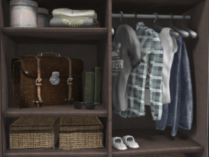 wardrobe dresser open furnisced 3D 모델