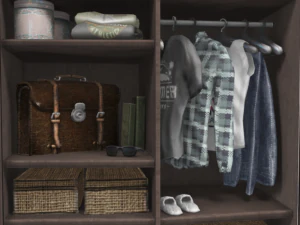 wardrobe dresser open furnisced 3D Model