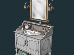 bathroom cabinet white furnisced 3D मॉडल