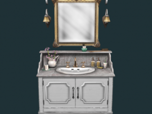 bathroom cabinet white furnisced 3D मॉडल