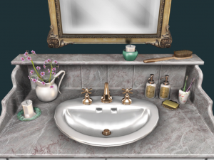 bathroom cabinet white furnisced 3D मॉडल