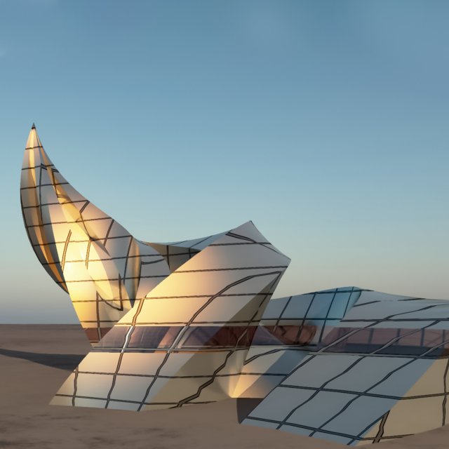 curl sci - fi building 3D Model .c4d .max .obj .3ds .fbx .stl .blend 