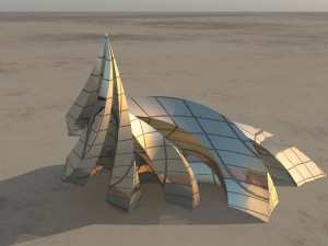 curl sci - fi building 3D Model