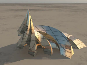 curl sci - fi building 3D Model