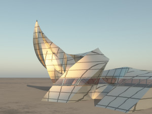 curl sci - fi building 3D Model