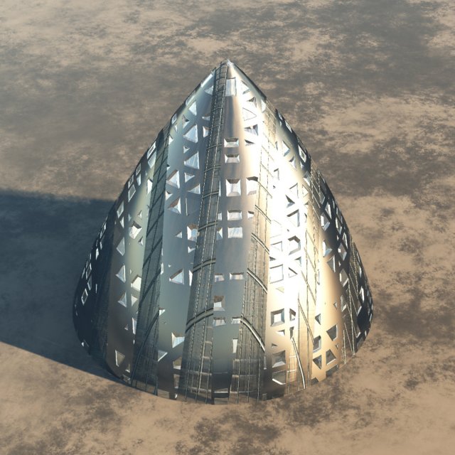 spacecraft or building Modelo 3D .c4d .max .obj .3ds .fbx .stl .blend 
