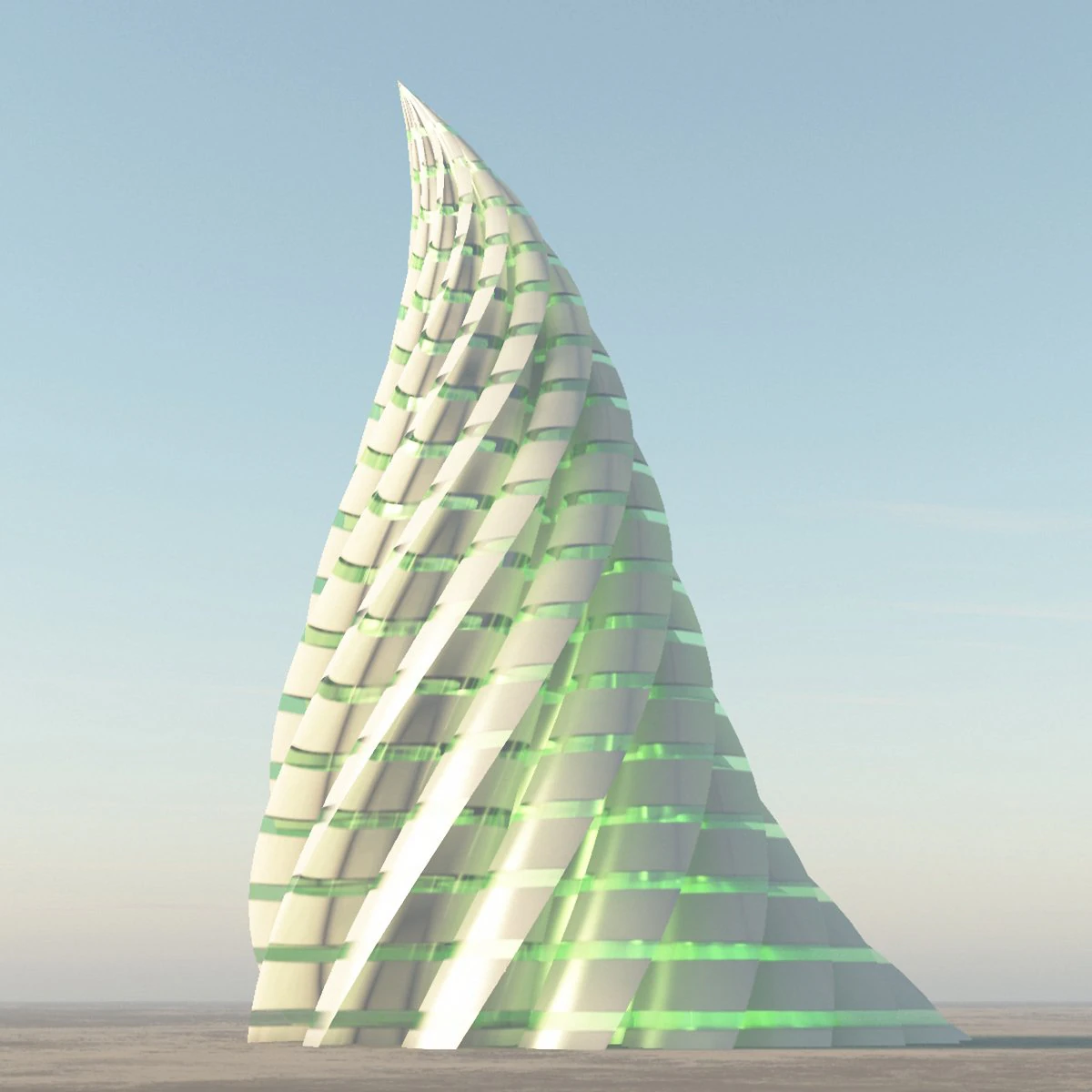 tour en spirale de science-fiction Modèle 3D .c4d .max .obj .3ds .fbx .stl .blend