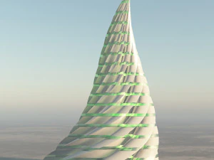 tour en spirale de science-fiction Modèle 3D