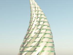 sci-fi spiral tower 3D मॉडल