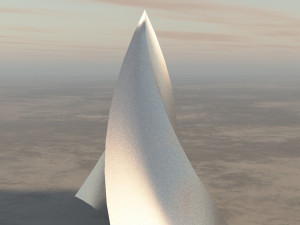 twisted pyramid futuristic building contemporary architecture 3D Model